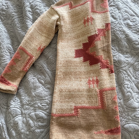 Lauren Ralph Lauren Tan and Pink Aztec Cardigan - Picture 2 of 3